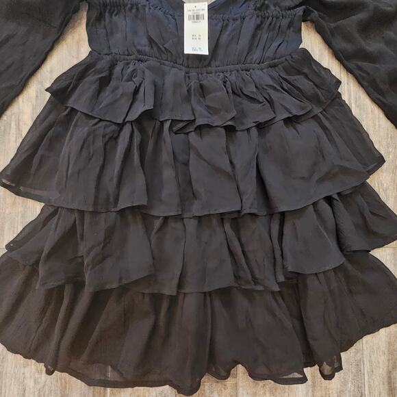Abercrombie & Fitch Dress Womens XSP Mini Long Sleeve Ruffle Tiered Romantic - Picture 9 of 14